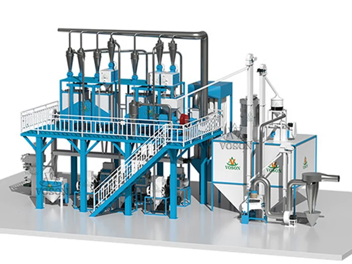 Conception 3D d’un système industriel complet de mouture du blé de 30 T/J