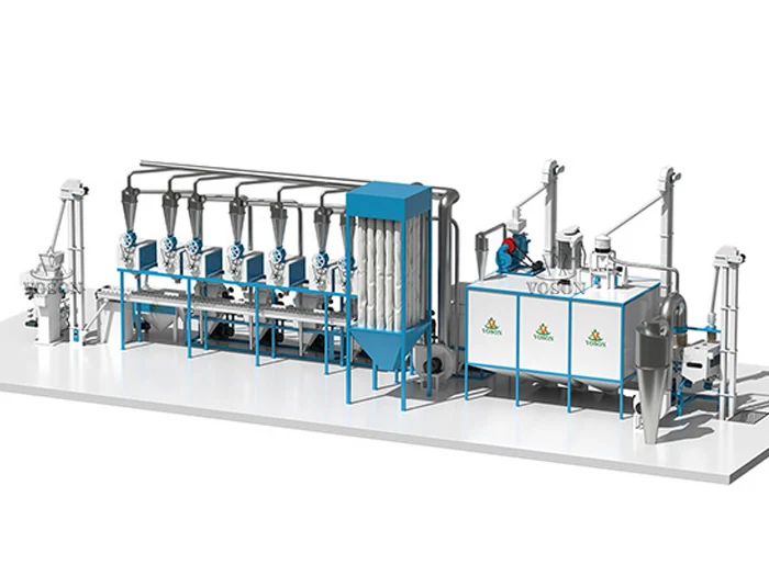 Conception 3D d’un système industriel complet de mouture du blé de 20 T/J