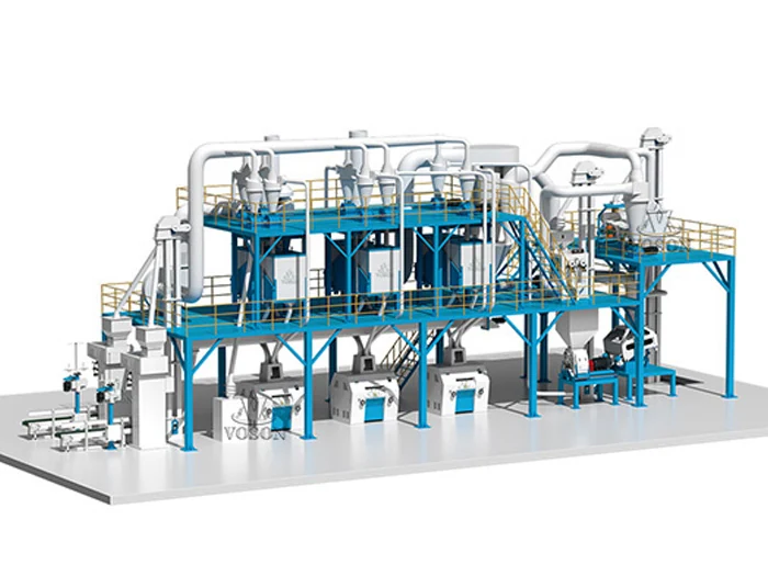 Conception 3D d’un système industriel complet de mouture du maïs de 50 T/J